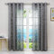 ESLIR Gardinen mit Ösen Vorhänge Ausbrenner Fensterschal Transparent Ösenschal mit Ranken Muster Grau BxH BxH 140x245cm1 Stück