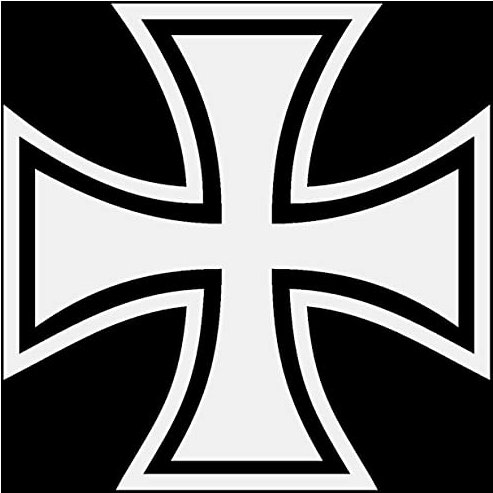 Samunshi® Aufkleber Eisernes Kreuz Motiv hell grau 15 x 15cm