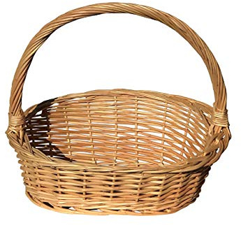 KretaNatura Geschenkkorb, Weidenkorb, Präsentkorb, Gross, 45x33x38 cm