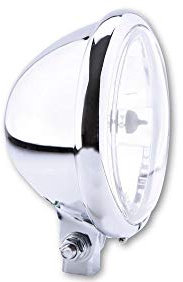 ShinYo Motorrad-Scheinwerfer H4 Hauptscheinwerfer Ø157mm Bates Klarglas unten chrom, Unisex, Multipurpose, Ganzjährig, Metall