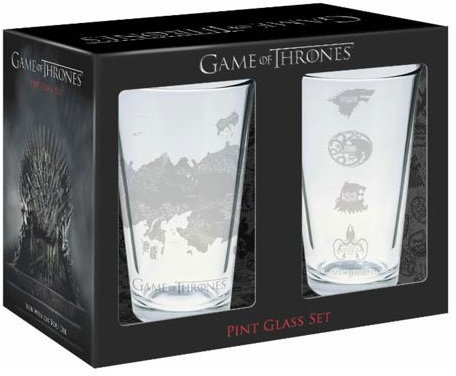 Funko GOT02297 Game of Thrones 16oz House Sigils and Westeros Map Glass Set
