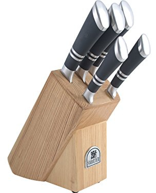 Sabatier Maison 5-Piece Knife Set with Ash Wood Block