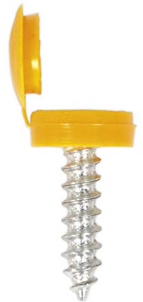 Sealey Npy50 Number Plate Screw & Flip Cap ?4.2 X 19Mm Yellow Pack of 50