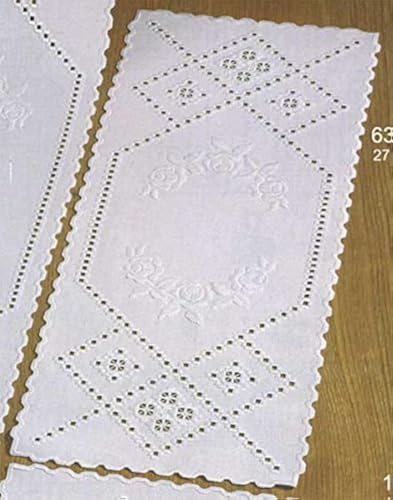 Permin Hardanger Tischläufer Stickpackung Hardanger mit Rosen Zählmuster