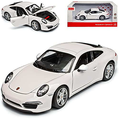 rastar Porsche 911 991 Carrera S Weiss Coupe Ab 2011 1/24 Modell Auto