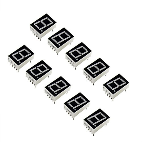 Oiyagai 10 Piezas Display LED 7 Segmentos 0,56 Pulgadas, 1 Dígito Rojo, Ánodo Común 10 Pines, Tubo Digital para Arduino y Proyectos DIY