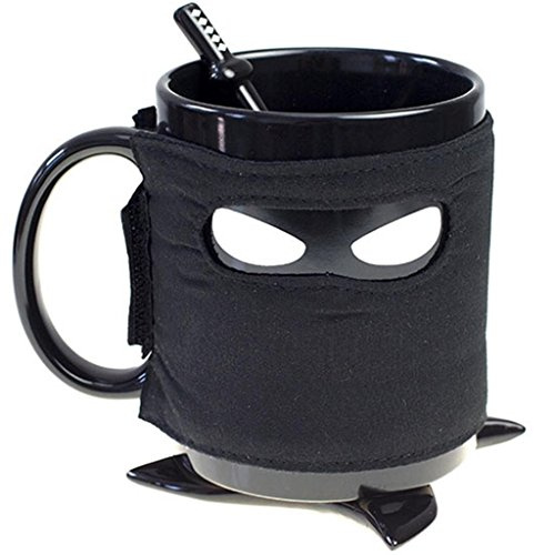 DOBO Tazza Benda Ninja con Cucchiaino, Nero
