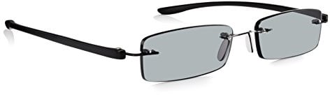Read Optics Sonnenbrille +3,0, randlose Unisex-Lesesonnenbrille, grau getönte Gläser mit UV-400-Schutz für das Lesen draußen