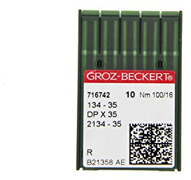 GROZ-BECKERT 10er Packung Nähnadeln 134-35 mit Rundkolben und Rundspitze für Industrienähmaschinen (Nm. 100/16)