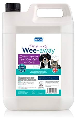 RSPCA 5L Cat Pet Stain and Odour Remover Wee Away | Pet Friendly | Probiotic Cleaning - Discourage From Repeat Marking