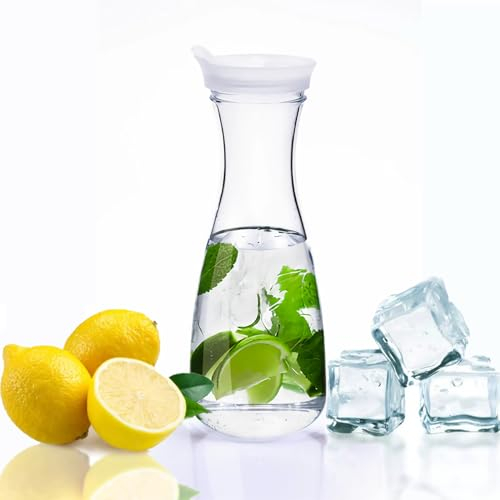 Botella de zumo de acrílico transparente con tapa para uso doméstico 600 ml