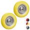 Lot de 2 roues de brouette 4.80 4.00-8, roue en caoutchouc, roue de secours, jante, diable, 100 kg charge, jaune/gris