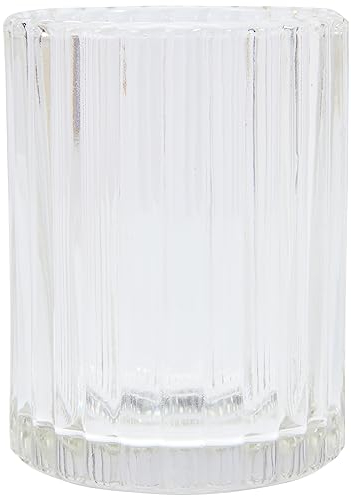 WENKO Zahnputzbecher Vetro Transparent rund Echtglas - Zahnbürstenhalter für Zahnbürste und Zahnpasta, Glas, 7.5 x 10 x 7.5 cm, Transparent