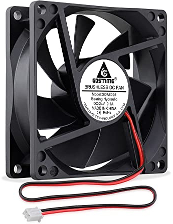 GDSTIME 24V Fan 80mm Case Fan 2 Pin 80 x 25mm 2800 RPM 43.6 CFM 24V DC Brushless Fans for Computer Xbox Game Console Router TV box