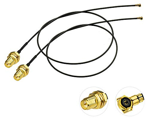 Bingfu RP-SMA Pigtail Cable de Antena WiFi de Montaje en Hembra 25 cm (Paquete de 2) para Intel M.2 Interfaz NGFF Adaptador WiFi de Tarjeta de Red Inalámbrica