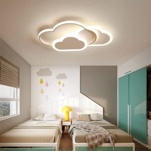 GUANSHAN 3D-Deckenleuchte Led Kreative Stereoskopische Wolken Deckenleuchte Beleuchtung Für Jungen Mädchen Schlafzimmer Kindergarten, Warmweißes Licht, 32 W