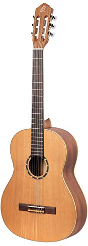 Ortega Guitars Konzert Gitarre Linkshänder – 4/4, Slim Neck – Family Series – Inklusive Gig Bag – Zeder, Mahagoni, Natur (R122SN-L)