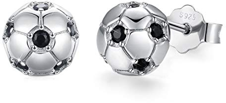 Jungen Fussball Ohrstecker Sterling Silber 925 Fussball Schmuck für Damen Ball Ohrringe Valentinstag Geschenke Valentinstag für Muttertag Mädchen,Kinder