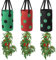 FGYZYP Garden Hanging Tomato Strawberry Planting Grow Bag, 3 Pcs Multi-color Upside Down Vegetable Planter with 12 Grow Holes & Handle, Grow Hanger Bag for Tomato Chili Strawberry Fruit House Garden