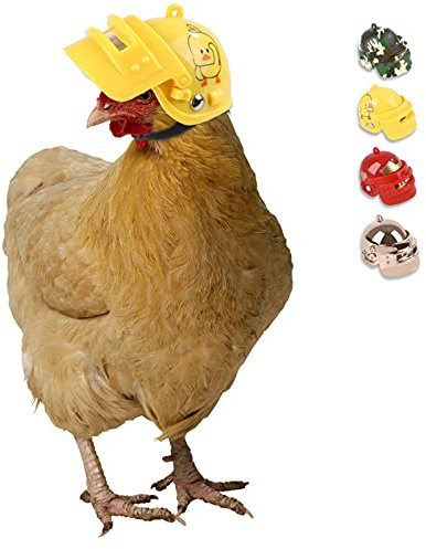 ZLYJ 4 Stück Haustierhelm Lustiger Hühnerhelm Schutzhelm Hühnerkopfbedeckung B,4.5 * 4.5cm