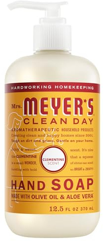 MRS. MEYER'S CLEAN DAY Hand Soap, Clementine Scent, 12.5 Fl Oz Bottle