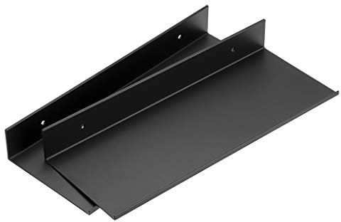 SUMTree 2pcs étagère Murale en Alliage d'Aluminium pour Salle de Bain,Cuisine,Chambre,Salon (30CM,Noir)