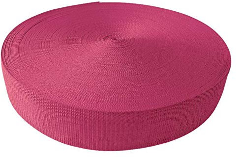 Gurtband - Tragriemen 10 Meter Lauflänge, 20 mm Breite aus 100% Polypropylen - Rosa kräftig - PINK, 20 mm