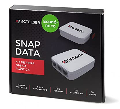 ACTELSER Kit Básico Económico de Fibra Óptica Plástica Snap Data para Rúter (30 Metros)