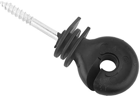 Joyzan Isolatoren Elektrozaun Ringisolatoren Weidezaun Ringisolator Zubehör für Seil Draht Und Litze Holzpfosten Sonnenschutz Regen Schutz Kann Leicht In Holz Eingeschraubt Werden, 50stück Schwarz