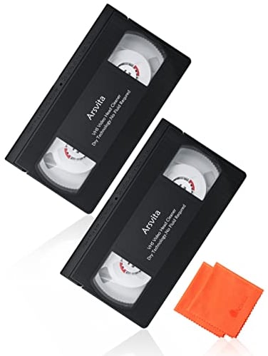 Arsvita VHS / VCR Kopfreiniger, 2 Stück Video Kopf Reinigungsset für VHS / VCR Player, trocken