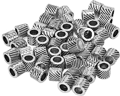 50 Stück Haar-Bart-Perlen Legierung Einzigartige Muster Vintage-Bart-Haarperlen Wikinger-Schmuckperlen für Haare Flechtperlen Anhänger Halskette DIY-Schmuck Haardekoration Zubehör für Männer