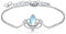 YFN Lotus Armbänder für Frauen Sterling Silber Mondstein Lotus Blume Verstellbares Armband Yoga Schmuck Geschenke für Frauen