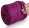 MeriWoolArt® Makramee Garn Violet 6 mm x 85 m Baumwollkordel, recyceltes weiches Baumwollgarn für das Stricken von Pflanzenhängern, Schmuckherstellung, Häkeltaschen