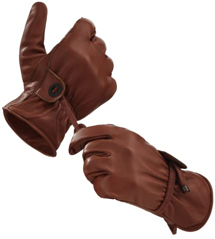 Black Forest Fox Rodeo Leder Handschuhe Herren Damen Fuchs Braun Größe XXL