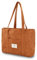 Damen Kord Groß Handtasche Tote Bag Shopper mit Reißverschluss für Bücher Reisen Alltag Schule Arbeit Einkauf braun