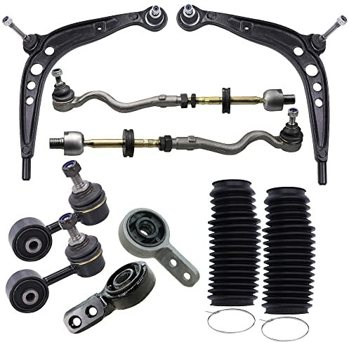 ATEC Germany 4x Querlenker Vorderachse links & rechts, 2x Spurstange, 2x Koppelstange, 2x Lenkmanschette Kompatibel mit BMW 3er (E36) Z3 Coupe (E36), Z3 Roadster (E36)