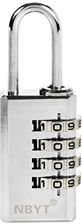 NBYT Kombinationsschloss, klein, 4-stellig, 304 Edelstahl, Bügel für den Außenbereich, wasserdicht, Vorhängeschloss für Schule, Fitnessstudio, Schließfach, Gepäcktasche, Sport-Schließfach