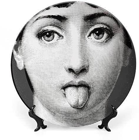 Lina Cavalieri Teller, Fornase dekorativer Teller, Make-up-Teller, Wanddekoration, inklusive Halterung und speziellem Federhaken,style-32,7inch