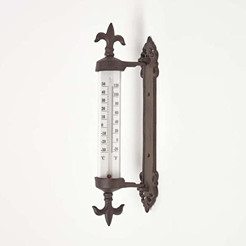 HOMESCAPES Thermomètre en Fonte pour fenêtre, thermomètre intérieur extérieur