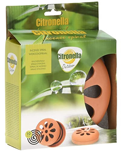 10 ZAMPIRONI ALLA CITRONELLA ANTIZANZARE +BOX IN COCCIO 15X5CM
