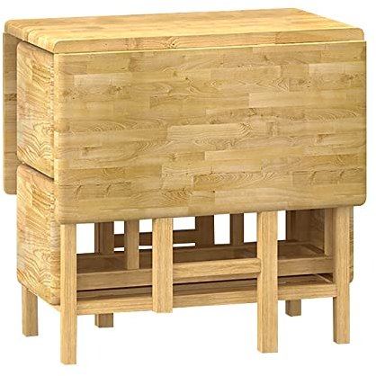 Klappbares Esstisch-Set, Drop-Leaf-ESS-Küchentisch mit 4 Stühlen, kleine Familien-Esstisch- und Stuhlkombination aus Massivholz für Familientreffen in der Küche, im Esszimmer, im Wohnzimmer.