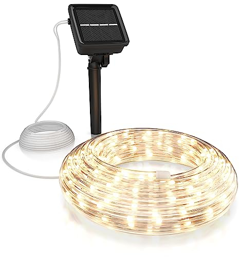 CSL - Solar Lichterkette Außen wetterfest, 10M 100 LED Solar 2 Modi, Kupferdraht Solarlichterkette IP44 Outdoor für Garten, Terrasse, Balkon, Hochzeit, Party