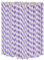 Pailles en papier jetables extra longues de 26 cm – 0,6 cm de diamètre, rayées violet/blanc, 100 pièces