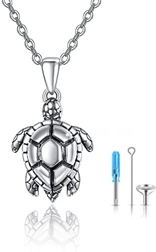 Andenken an Verstorbene 925 Sterling Silber SchildkröTe Urnenketten für Asche Urnenketten für Asche SchildkröTe Kette Tier Urne Halskette für Menschliche Asche Schmuck Geschenk für Frauen Herren
