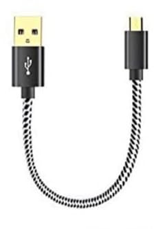 Mr. Gadget's Solutions 30cm Micro USB Charging Cable Braided Fast Charger Data Sync Lead for Galaxy, Android