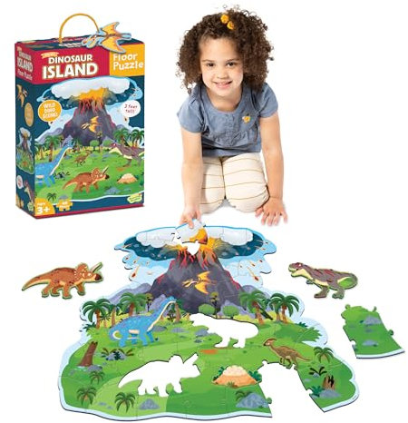 Peaceable Kingdom Shiny Dinosaur Island Floor Puzzle