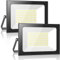 Sararoom LED Floodlight Outdoor 100W Flood Lights 10000LM LED Work Light Cool White 6500K LED Security Light Waterproof IP65 Wall Light for Front Door, Warehouse, Parking Lot, Yard, Streets (2 Pack)
