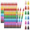 ECHOCUBE 24 Stück Stapelbare Buntstifte Kinder, Regenbogen Baustein Set für Junge & Mädchen, Steckbare Malstifte Wachsmalstifte für Geburtstag Gefälligkeiten & Party Geschenke