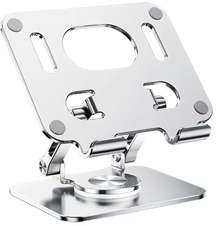 Anseom Soporte de Tableta Plegable de Aluminio Soporte Tablet Giratorio 360° Ajustable para Tableta Soporte De Pantalla Portátil Soporte Portatil Mesa, Soporte para Tablet y Móvil de 5a 14
