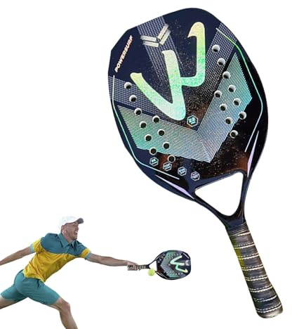 Kuxiptin Pala de pádel de playa, raqueta de tenis de fibra de carbono, pala de pádel de espuma, incluye bolsa de transporte, accesorios de playa para deportes al aire libre